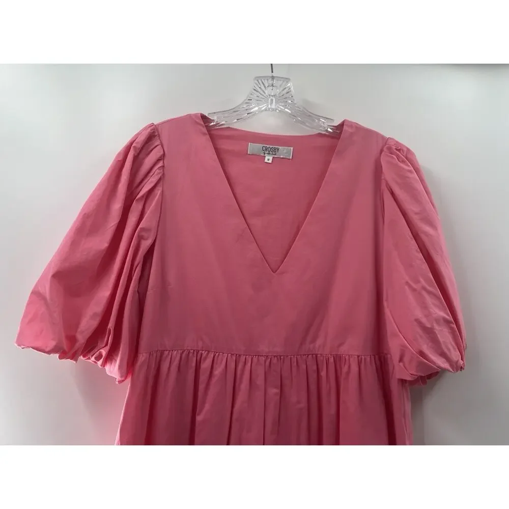 Crosby by Molly Burch Women’s Brawley Dress Pink Bellini Color block Size Medium - Picture 2 of 9